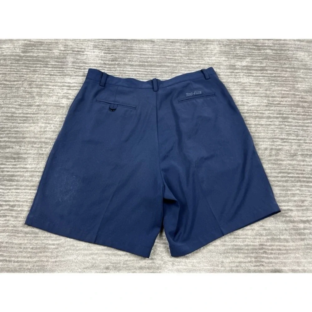 Top Flite Shorts Mens 38 Blue‎ Pleated Golf Polyester Casual Outdoors
